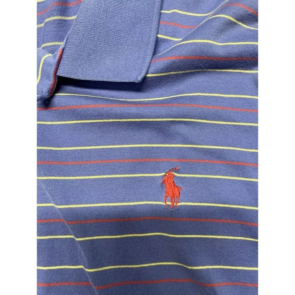 Polo Golf Ralph Lauren Men's‎ Polo Shirt 2XL Purple Striped Shirt Sleeve
